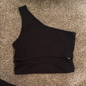 SHEIN Black One-Shoulder Top